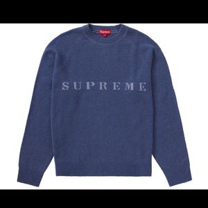 Supreme Stone Washed Sweater Navy Medium
